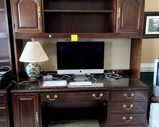 #261 Hooker Desk w/Side Door w/Side Electrical hookups w/4 drawers and drop-front center & Top Hutch 64x24x30-78 - You Move downstairs $175.00
