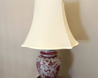 #229 Red & White Ginger Jar Lamp - 24" Tall $60.00