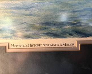 #153 Hopewell historic Appomattox Manor watercolor print by1991 Dan Wetta $75.00
