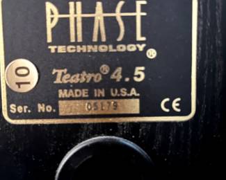 #225 Phase Subwoofer, Set of 2 Speakers w/Taller Speaker - Model Teatro 4.5 Made in USA $175.00