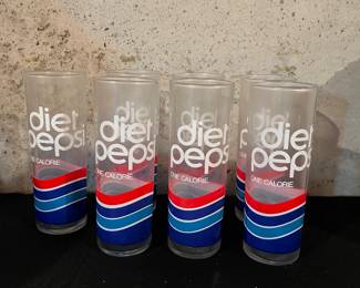 Vintage Diet Pepsi glasses 