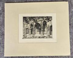 Antique Cathedral Etching Framed