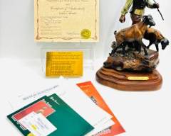 Fine AUTHENTIC SUSAN KLIEWER Native American DAWN BOYS SONG #23/45 DATED 1996 BRONZE UNLIMITED SCULPTURE WUTH CERTIFICATE AND PLAQUE