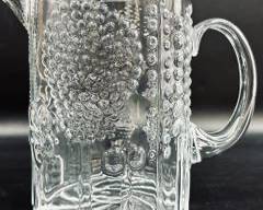 MCM Iittala Nuutajarvi Finland FLORAL EMBOSSED Danish Modern Art Glass Pitcher