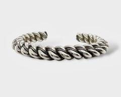 Solid Native American Sterling Silver Braided Cuff Bracelet. 76.6 Grams
