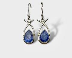 Lovely Sterling Silver Amethyst Gemstone Shepard Hook Earrings.