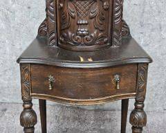 Antique Carved Revolving Door Side Table