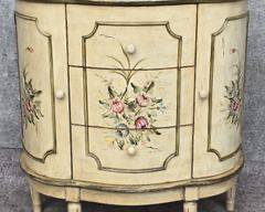 Vintage Hand Painted 3 Drawer 2 Door Cabinet Flowers and Vines