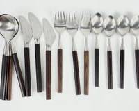 Vintage Laufer Norway MCM Wooden Black Opum Stainless Steel Flatware Wood Handles
Lot 30 -