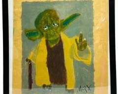 Vintage Original Painting STAR WARS YODA JEDI MASTER PORTRAIT SIGNED MAX