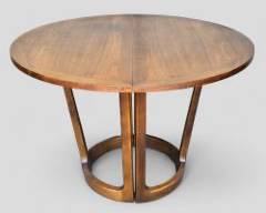 Lane Rhythm Mid Century Modern MCM Walnut Center or Dining Table with Extenion Leaves