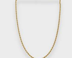 Fine 14K Yellow Gold Twist Rope Chain Statement Necklace 24.5