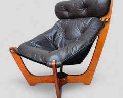 Mid Century Modern MCM Luna High Back Sling Leather and Wood Lounge Chair
Lot 644 -