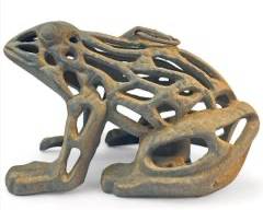 Antique Cast Iron Figural Frog Lantern