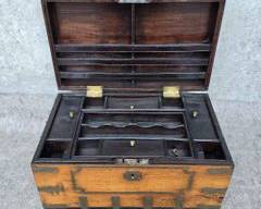 Antique Asian Wood Inlaid Copper Traveling Case Vanity Chest Trunk
Lot 632 -