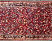 Vintage Persian Hand Knotted Wool Medium Area Rug with Floral Design