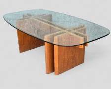 Vintage Gustav Gaarde for Trakanten Danish Mid Century Modern MCM Teak and Beveled Glass