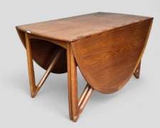 Fantastic Niels Koefoed Danish Mid Century Modern MCM Hinged Drop Leaf Dining Table - Some Stains on Top