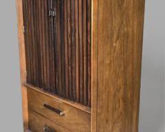 Lane Furniture Tower Suite Mid Century Modern MCM Wood Cabinet 2 Doors 2 Drawers and 2 Interior Drawers