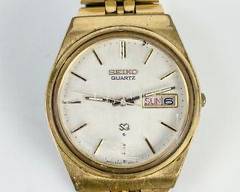 Vintage Seiko Quartz Day Date Gold Watch