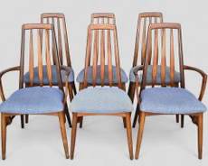 6 Niels Koefoed Eva Danish Mid Century Modern MCM Dining Chairs 2 Arm 4 Side