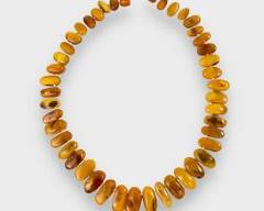 Fine Hand Knotted Graduated Egg Yolk Amber Statement Necklace 18.75