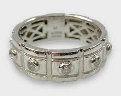 Fine Sterling Silver White Topaz Gemstone Statement Ring Size 11