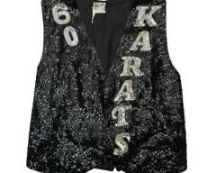 JAZZ IT UP, Upcycled 60 Karats Black/Silver Sequin Vest.