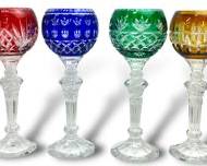 Four Fine Cut To Clear Crystal Wine Glasses