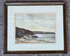 Original Signed Water Color Seascape Painting Framed