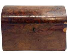 Antique 19th C Burlwood Tea Caddy Chest