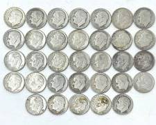 33 Silver Roosevelt Dimes 90% Silver Coins