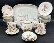 VINTAGE FLORAL PORCELAIN CHINA PITCHER POTS CUPS AND SAUCERS
