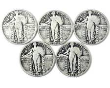 Five 1925-1928 & 1930 Standing Liberty Quarters Coins