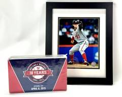 Stephen Strasburg 8x10 Framed Photo & Unopened Washington Nationals Baseball Team 2015 10 Years Opening Day Collectors Box Set