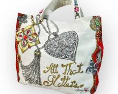 BRIGHTON, All That Glitters, White/Red Tote Bag.