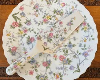 Andrea by Sadek Floral Cake Plate w Cake Server