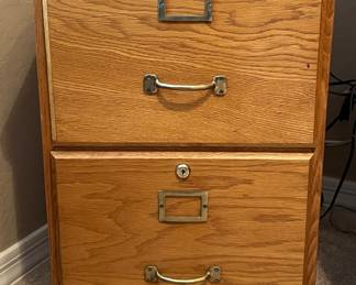 Oak 2-Drawer File Cabinet x 2