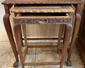 Hand Carved Nesting Tables from India