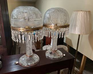 Antique Crystal Dome Cut “Mushroom” Lamps

$700ea 