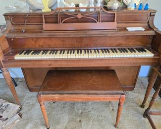 Midcentury Story & Clark Piano with Bench