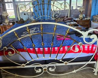 King Size Iron and Brass Bed