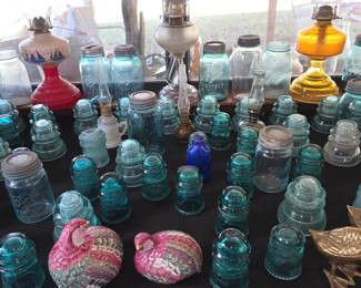 More Glass Insolators- Oil Lamps - Old Jars