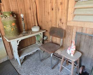 Primitive School Desk - Chairs