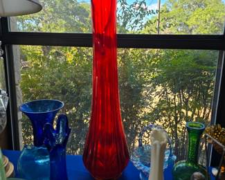 Look Here!! Large Orange Swag Vase