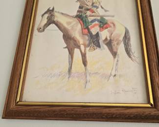 Frederick Remington Watercolor Sketch - Signed - "A Breed"