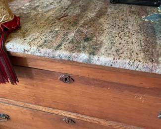 nice vintage 3 drawer chest of drawers w/granite top