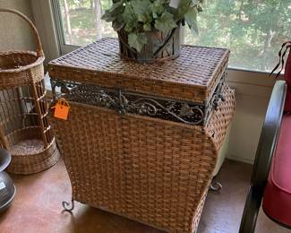 small table, wicker