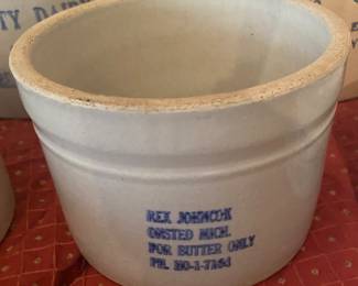 Rex Johncox Onsted Mi. Butter Crock