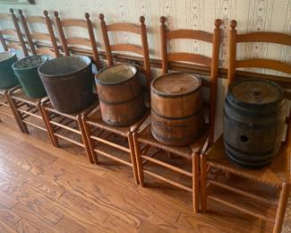 Set of Six Ladderback Chairs